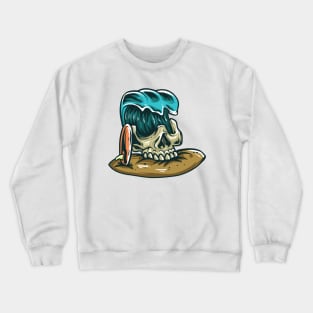 Skull Waves Surf Crewneck Sweatshirt